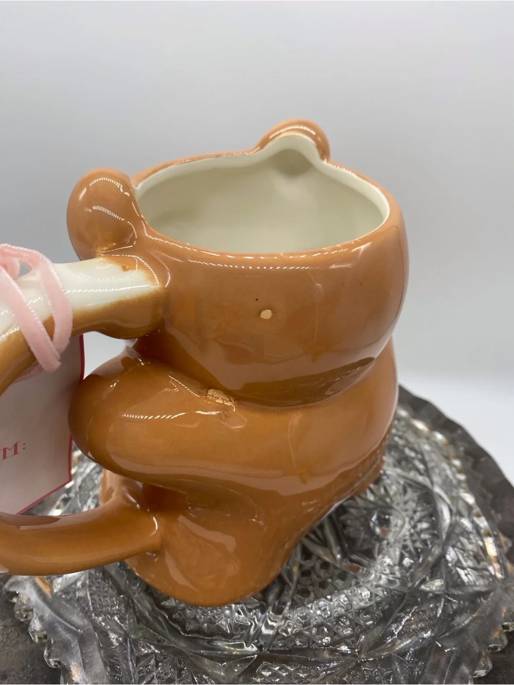 Peppermint Caramel Brown Bear Ceramic Mug with White Accents